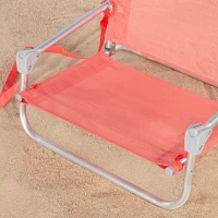 Silla Plegable de Playa de Aluminio y Textileno, 54x8x52 Cm, Coral(m-3)