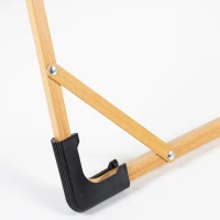 Silla Plegable Alta Glamping con Estructura de Aluminio Efecto Madera, 47x51x77 Cm, Crema(m-7)