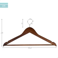 Perchas de Madera Pack 10 Antideslizantes, 44,5x23 Cm, Marrón Oscuro(m-4)