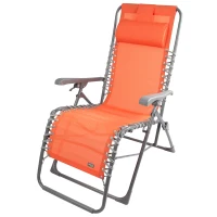 Silla Tumbona Gravedad Cero Plegable con Cojín, 160x52x76 Cm, Naranja(m-1)