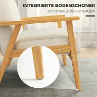 HOMCOM Canapé 2 places 115 cm canapé scandinave avec dossier capitonné, assise rembourrée et accoudoirs, beige(m-6)