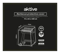 Funda para Barbacoa Impermeable Aktive, 74x64x109 Cm, Negro(m-8)