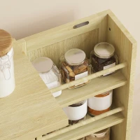 HOMCOM Dispensa 104 cm, 12 rastrelliere spezie, ripiani regolabili, legno naturale.(m-9)