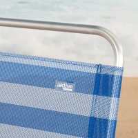 Silla Plegable de Playa Aktive, Ultraligera con Asa de Hombro, 54x8x52 Cm, Azul y Blanco(m-7)