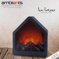 Chimenea Eléctrica LED Minimalista Pentagonal, 20x14x23 Cm, Negro(m-7)