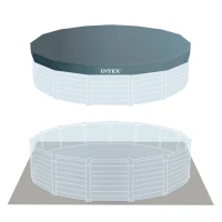 Piscina Desmontable Panel Efecto Madera, 478x124 Cm, Gris Grafito(m-5)