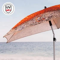 Sombrilla de Playa 8 Varillas Regulable Reclinable, 180x180x210 Cm, Multicolor(m-3)