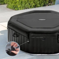 Spa Hinchable PureSpa Jet y Burbujas Deluxe 4 Personas, 201x201x71 Cm, Negro(m-3)