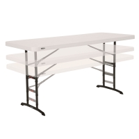 Mesa Ajustable con Patas Plegables, 183x76x61-91 Cm, Crema