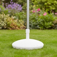 Base para Sombrilla con Rosca Ajustable, 58x58x35 Cm, Blanco(m-3)