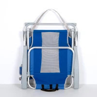 Silla de Playa Reclinable 7 Posiciones con Cojín, 50x55x80 Cm, Azul(m-8)