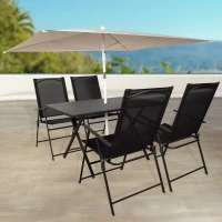 Mesa Plegable de Jardín de Acero Resistente 120x75x70 Cm, Negro(m-8)