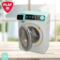 Lavadora Juguete Realista con Luz y Sonido 17,5x12x24 Cm, Gris y Azul(m-5)