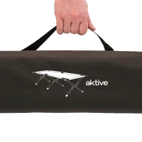 Cama Plegable Camping Aktive con Estructura de Aluminio, 190x64x42 Cm, Negro(m-7)