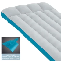 Colchoneta Hinchable para Camping 2 Capas Laminadas, 72x189x15 Cm, Blanco y Azul(m-3)