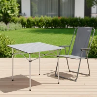 Mesa Camping Plegable de Aluminio Ligero, 70x70x70 Cm, Gris(m-7)