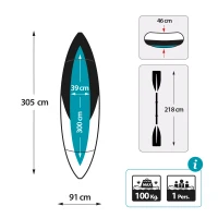 Kayak Hinchable Intex K1 Excursion Pro, 305x91x46 Cm, Naranja(m-7)