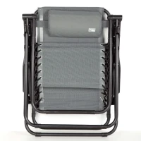 Silla Plegable Jardín Gravedad Cero 2 Posiciones, 86,5x13,5x67,0 Cm, Gris(m-2)