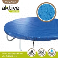 Cobertor Cama Elástica Impermeable y Protección UV, 305x305x11 Cm, Azul(m-3)