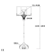 Canasta de Baloncesto Portátil Ultrarresistente Regulable, 244-305 Cm, Azul y Blanco(m-8)