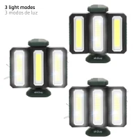 Foco LED Exterior Aktive Triple 1500 Lúmenes con Base Imantada y Powerbank, 10x10x20 Cm, Negro(m-2)