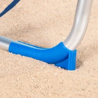 Silla de Playa Plegable Reclinable 5 Posiciones con Cojín y Asa, 77x12x62 Cm, Azul(m-7)