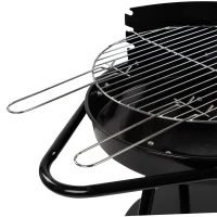 Barbacoa de Carbón Portátil Aktive, Parrilla Regulable 3 Alturas, 42x77 Cm, Negro(m-3)