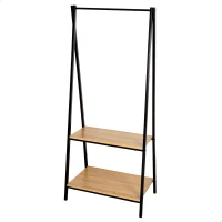 Burro de Ropa 2 Estantes, 64x40x150 Cm, Negro(m-1)