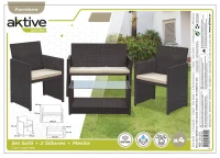 Conjunto Muebles para Jardín Ratán Sintético 3 Piezas Sillón 59x59x76 Cm, Marrón Oscuro(m-10)