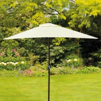 Parasol Balcón Rectangular con Mástil de Aluminio y Manivela, 200x120x240 Cm, Crema(m-6)