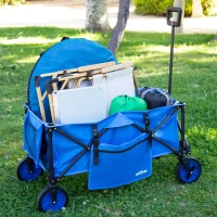 Carro Playa Plegable Aktive Capacidad 80 Kg, 30,5x20,5x74 Cm, Azul(m-6)