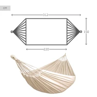 Hamaca Colgante Ultrarresistente Algodón 300 G/m2, 312x150x23 Cm, Beige(m-4)