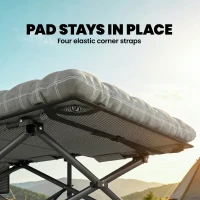 Outsunny Camping Cot with Soft Pad, 80cm Extra Wide Folding Cots with Side Pocket and Carry Bag, Grey(m-8)