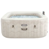 Spa Hinchable 4 Personas Chevron Deluxe, 175x175x71 Cm, Marrón(m-1)