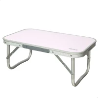 Mesa Plegable Baja de Aluminio y MDF Aktive, 56x34x24 Cm, Malva(m-1)