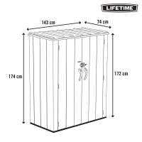 Armario Exterior Vertical Rough Cut™ de 1445 Litros, 143x74x174 Cm, Marrón(m-4)
