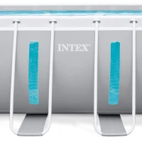 Piscina Desmontable Rectangular Clearview con Ventanas y Depuradora, 400x200x122 Cm, Gris Claro(m-6)