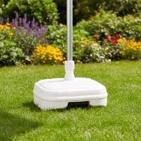 Base para Sombrilla Cuadrada con Rosca Ajustable para Mástil 33-48 Mm, 56x56x40 Cm, Blanco(m-6)
