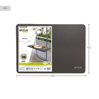 Mesa Plegable Colgante para Balcón, Multiposición, 60x40x60-66,5 Cm, Antracita(m-8)