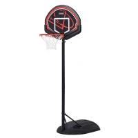 Canasta de Baloncesto Portátil Ultrarresistente 81x58x165-222 Cm, Negro y Naranja(m-2)