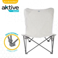 Sillón Plegable Camping Aktive XL, 78x76x90 Cm, Beige(m-3)