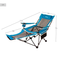 Silla Tumbona Plegable Aktive Camping, 54x152x75 Cm, Azul y Negro(m-5)