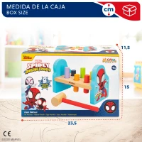 Juguete Martillo Spidey de Madera Sostenible, 23,5x11,5x15 Cm, Multicolor(m-6)
