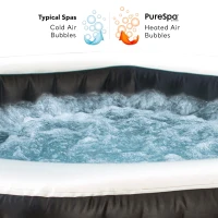 Spa Hinchable PureSpa Jet y Burbujas Deluxe 4 Personas, 201x201x71 Cm, Negro(m-9)