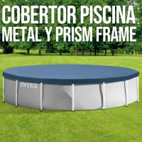 Cobertor Piscina Desmontable Intex para Metal y Prism Frame 305x305x25 Cm, Azul Marino(m-2)