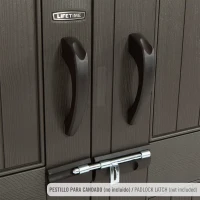 Caseta de Jardín Lifetime con Suelo, Ventanas Configurables y Estanterías, 4,4 M², Gris(m-3)