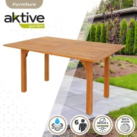 Mesa de Jardín Extensible Acacia 150/175/200x100x74 Cm, Madera Natural(m-2)
