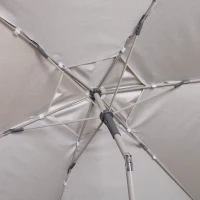 Sombrilla de Jardín Antiviento Hexagonal Inclinable UV50, 230 Cm, Marfil(m-6)