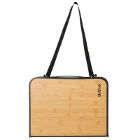 Mesa Plegable de Camping Efecto Bambú, 60x40x25 Cm, Madera(m-7)