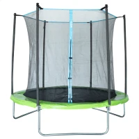 Cama Elástica Infantil Aktive con Red de Seguridad y Borde Acolchado, 261x261x256 Cm, Negro(m-1)
